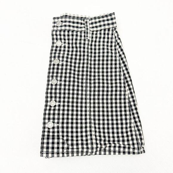 Levi's Checkered Plaid Patterned Mini Denim Skirt Size 25 - Picture 6 of 6